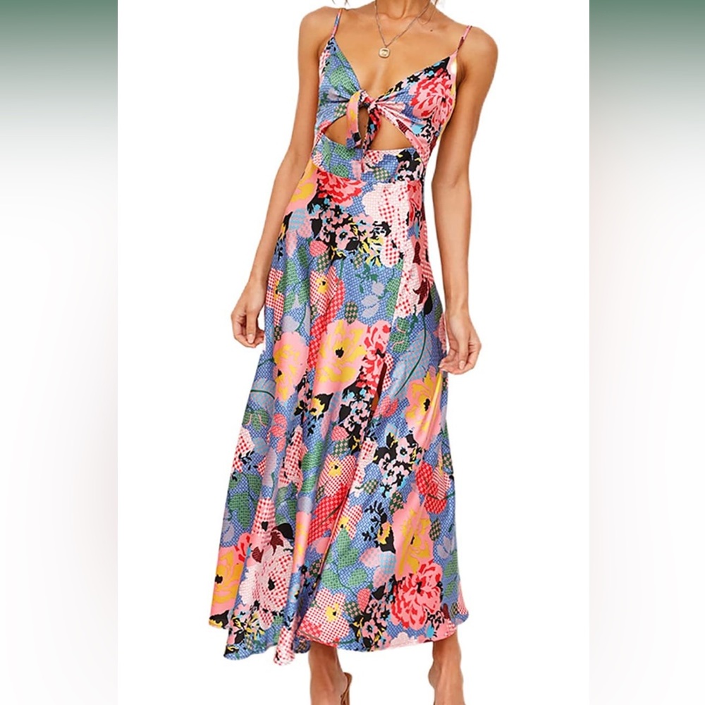 Floral Maxi Dress with Cut-Out Detail